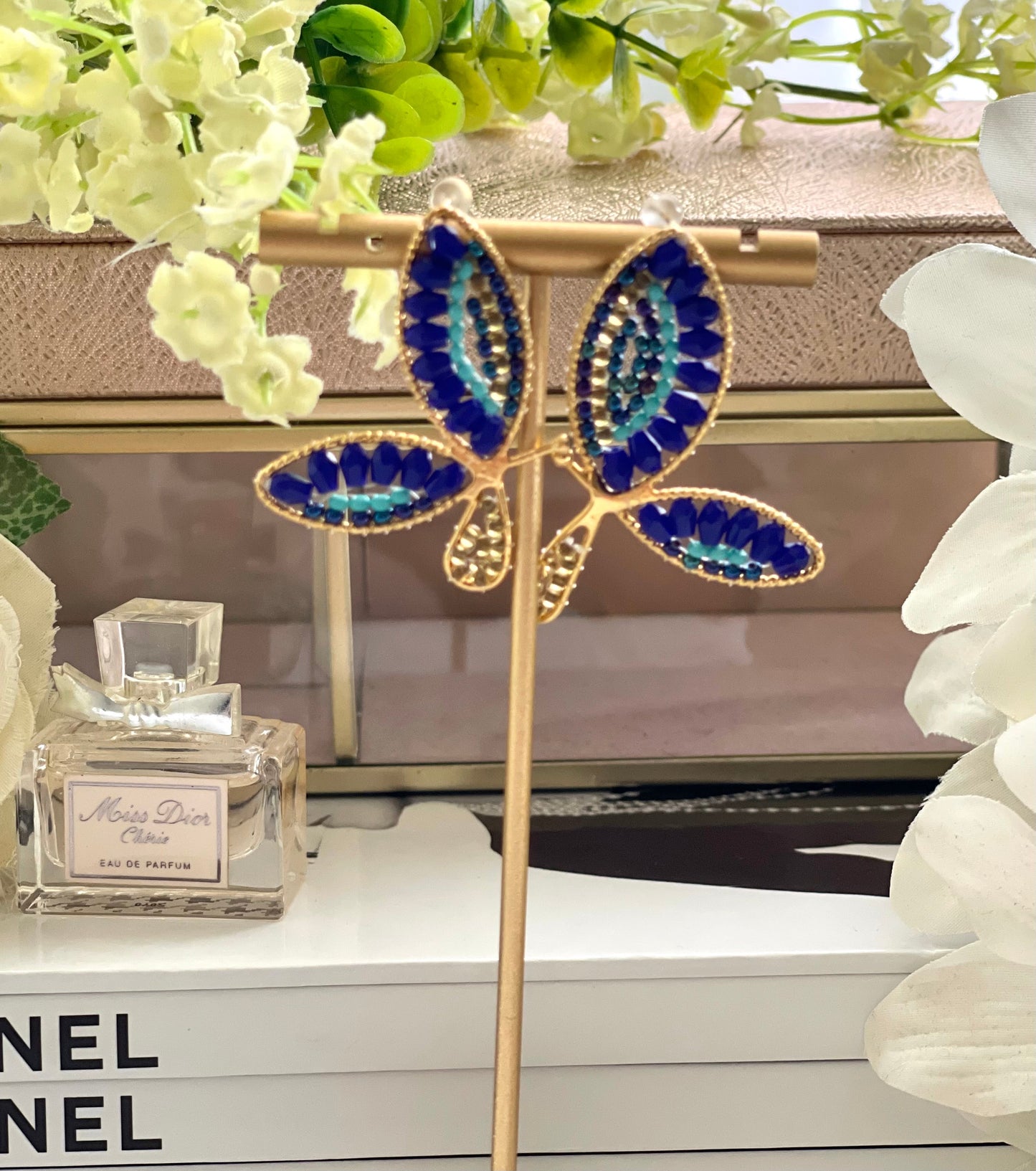 "Beaded butterfly earrings, Ref. NAT13