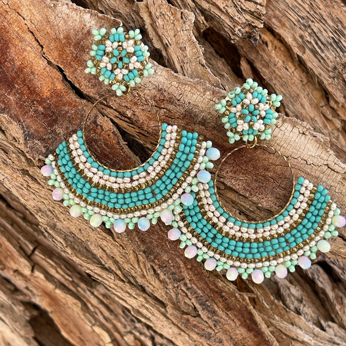 Half Circle beaded Earrings Ref. NAT10